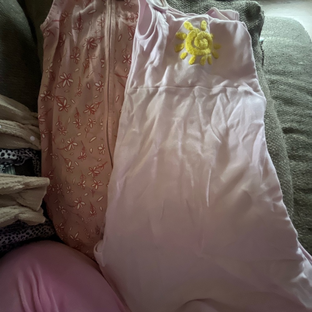 Pink Sleeveless Sleepsacks with Sun Design